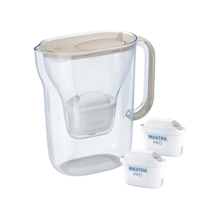Brita Style Essential filter jug + 2 Maxtra Pro Pure Performance filter cartridges (sand-coloured)