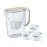 Brita Style Essential filter jug + 3 Maxtra Pro Pure Performance filter cartridges (sand-coloured)