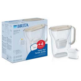 Brita Style Essential filter jug + 4 Maxtra Pro Pure Performance filter cartridges (sand-coloured)