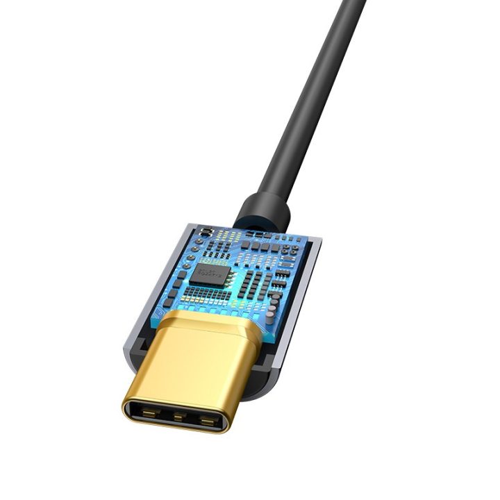 Baseus L54 mobile phone cable Black Grey USB C 3.5mm