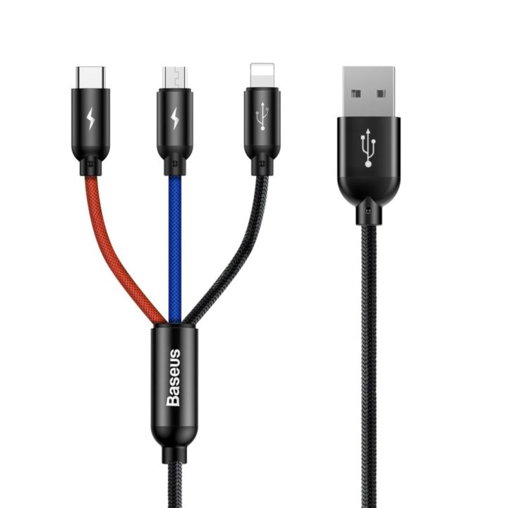 Colorfone CAMLT-BSY01 USB cable 1.2 m USB A 3 x USB C Black Red Blue