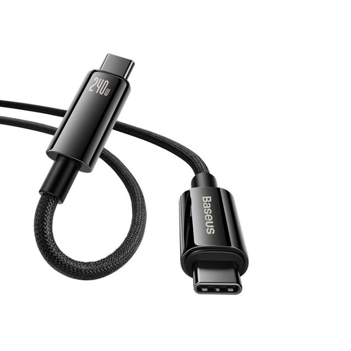 Kabel Baseus Tungsten Gold USB-C to USB-C 480 Mb/s QC 240 W PD 2 m Black