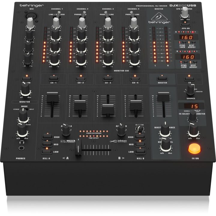 Behringer DJX900USB - professional 5-Channel DJ Mixer with INFINIUM 'Contact-Free' VCA Crossfader Advanced Digital Effects and U
