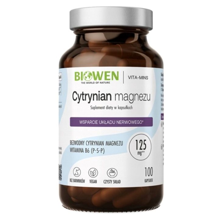 BIOWEN Magnesium Citrate – food supplement for humans – 100 capsules