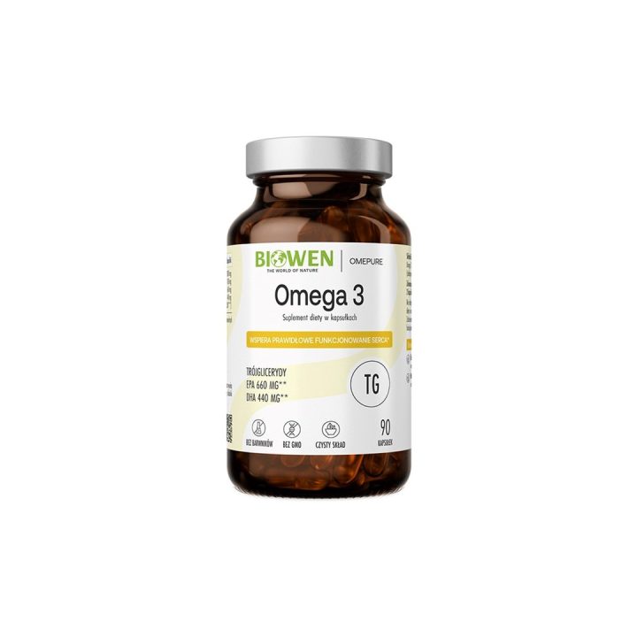 BIOWEN Omega 3 - 660 mg EPA 440 mg DHA – food supplement for humans – 90 capsules