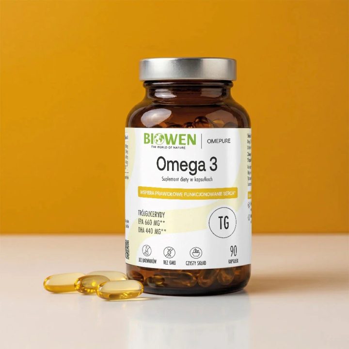 BIOWEN Omega 3 - 660 mg EPA 440 mg DHA – food supplement for humans – 90 capsules