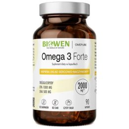 BIOWEN Omega 3 Forte 1000 mg EPA 500 mg DHA – food supplement for humans – 90 capsules