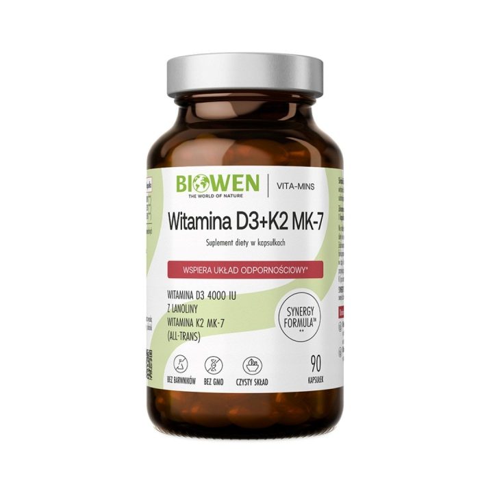 BIOWEN Vitamins D3 + K2 MK-7 – food supplement for humans – 90 capsules