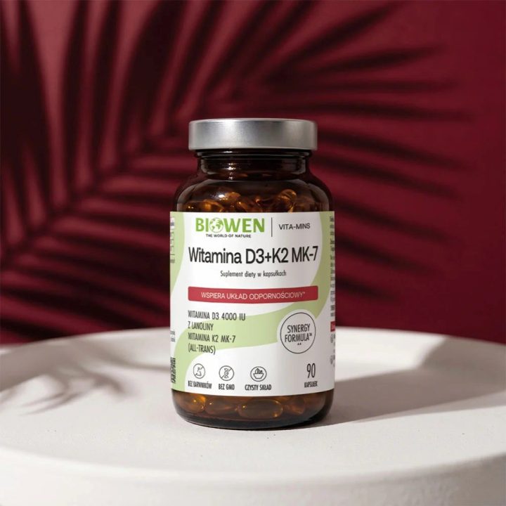 BIOWEN Vitamins D3 + K2 MK-7 – food supplement for humans – 90 capsules