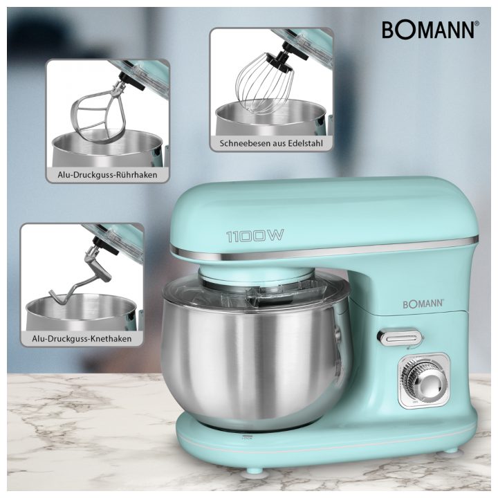 Bomann KM 6030 CB food processor 1100 W 5 L Mint colour
