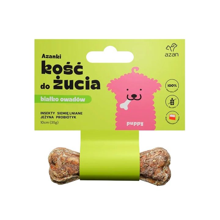 AZANKI Bone with Insects and Probiotic Puppy – Dog Treat – 10 cm