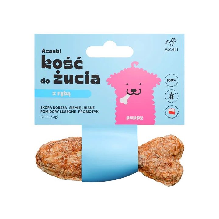 AZANKI Cod Bone with Probiotic Puppy in Fish Shape – Dog Treat – 12 cm