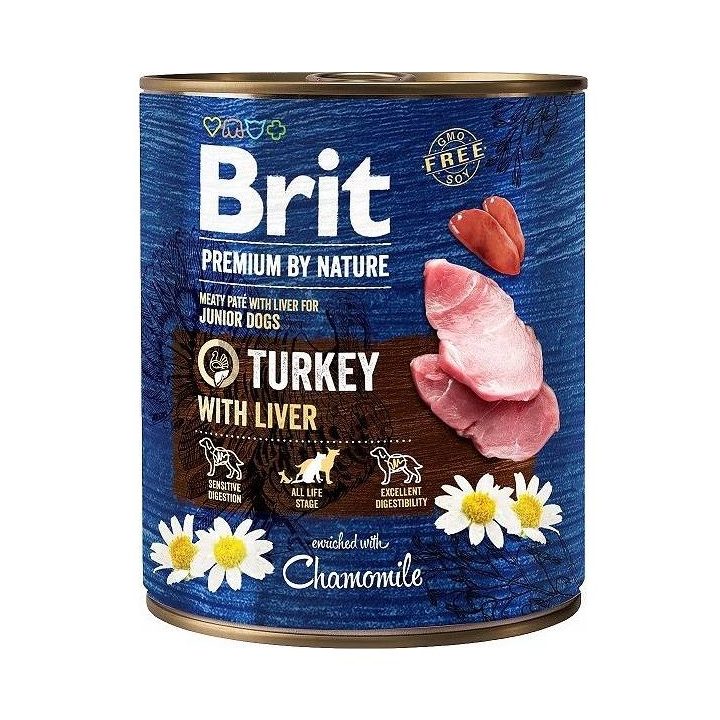 BRIT Premium by nature Junior Turkey with Liver - wet dog food - 800g