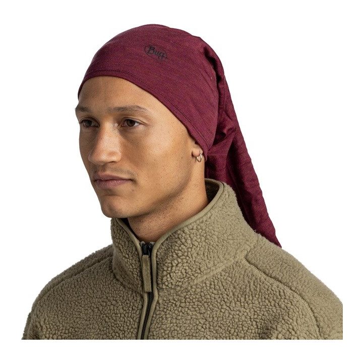 Buff Midweight Merino Wool Multifunctional scarf Red