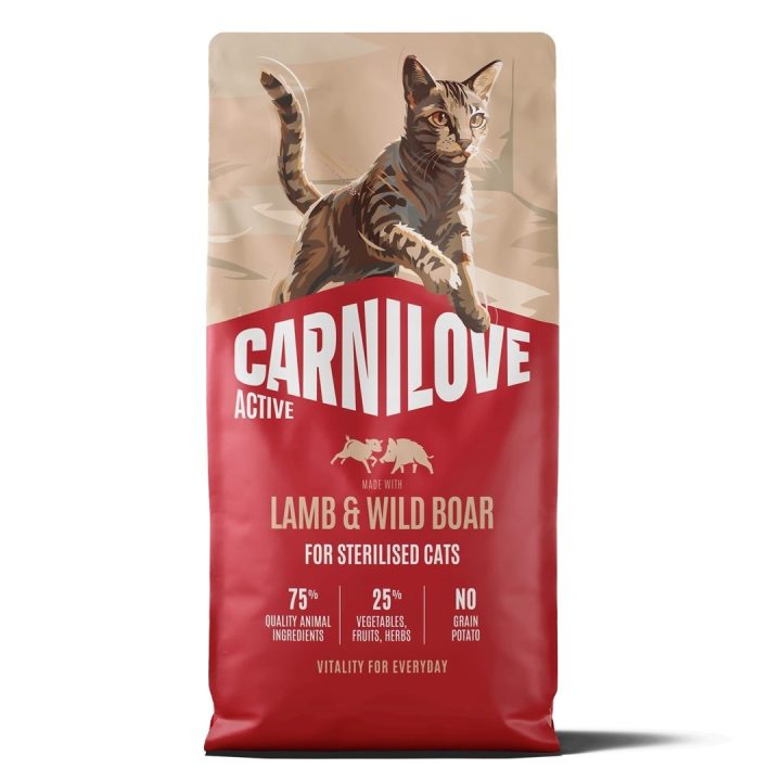CARNILOVE Active Cat Lamb&Wild Boar Sterilised - dry cat food - 2kg