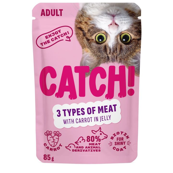 CATCH Three kinds of meat and carrot in jelly - wet cat food - 85g