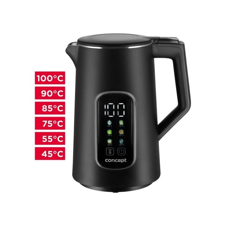 Concept RK-3385 Electric kettle 1.7 L 2200 W Black
