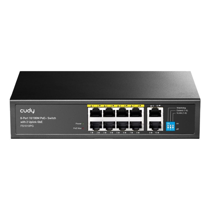 Cudy FS1010PG network switch Unmanaged Fast Ethernet (10/100) Power over Ethernet (PoE) Black