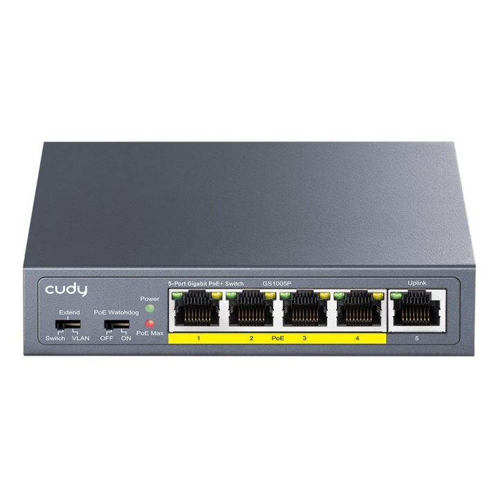 Cudy GS1005P network switch Unmanaged Gigabit Ethernet (10/100/1000) Power over Ethernet (PoE) Grey