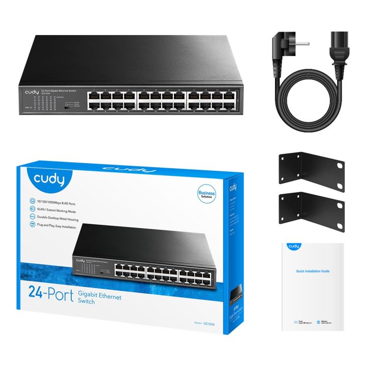 Cudy GS1024 network switch Unmanaged Gigabit Ethernet (10/100/1000) Black