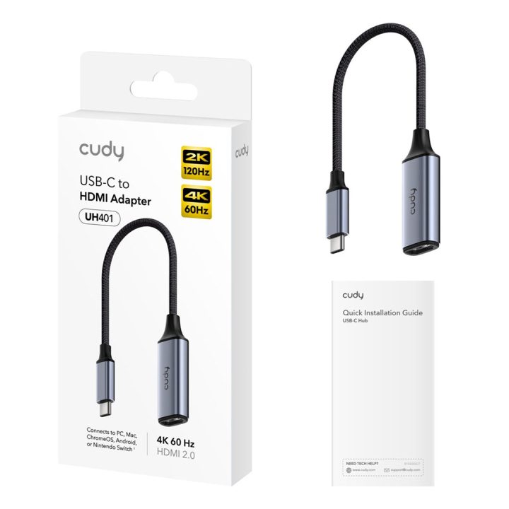Cudy UH401 USB graphics adapter Grey Silver