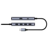 Cudy UH500 laptop dock/port replicator USB 3.2 Gen 1 (3.1 Gen 1) Type-C Grey Silver