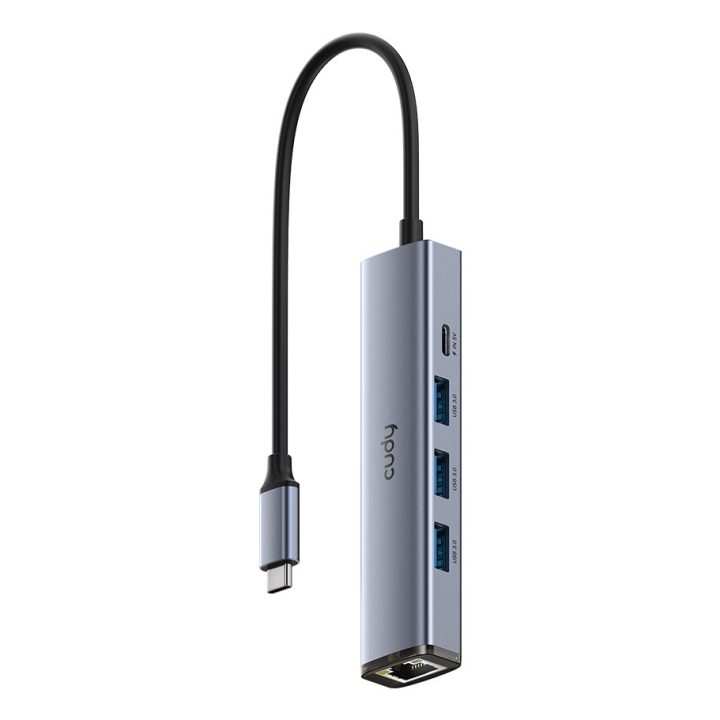 Cudy UH605 laptop dock/port replicator Wired USB 3.2 Gen 1 (3.1 Gen 1) Type-C Grey Silver