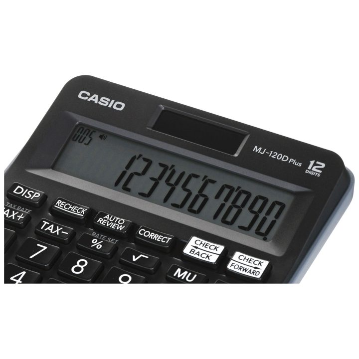 CASIO CALCULATOR OFFICE MJ-120D PLUS BLACK 12 DIGIT DISPLAY