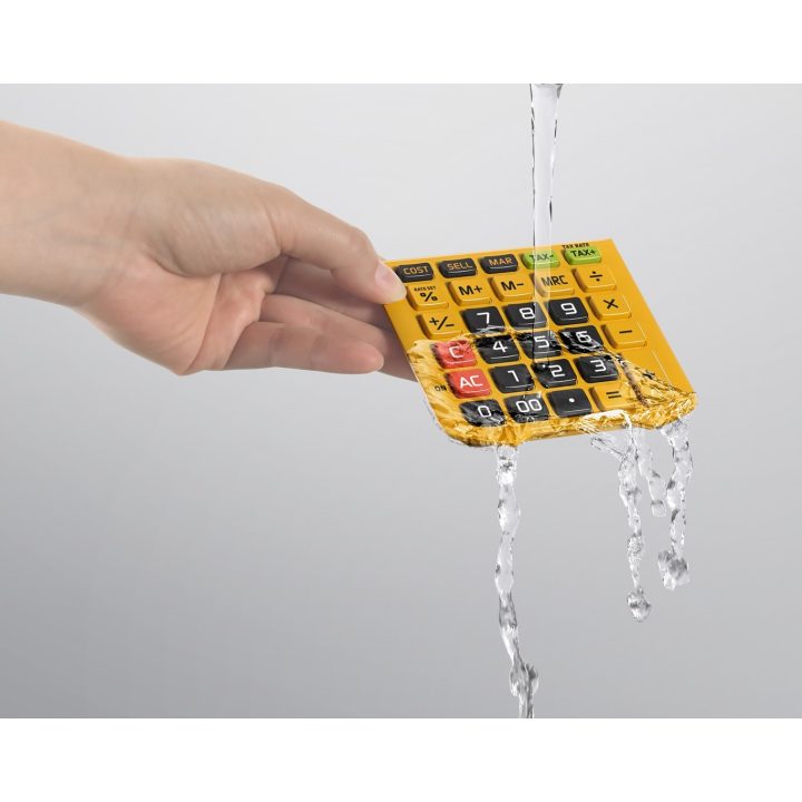 CASIO CALCULATOR OFFICE WATERPROOF WM-320MT-S 12-digit display. Removable keyboard 108.5x168.5 Waterproof and dirt-resistant lev