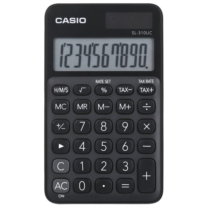 CASIO CALCULATOR POCKET SL-310UC-BK BLACK 10 DIGIT DISPLAY