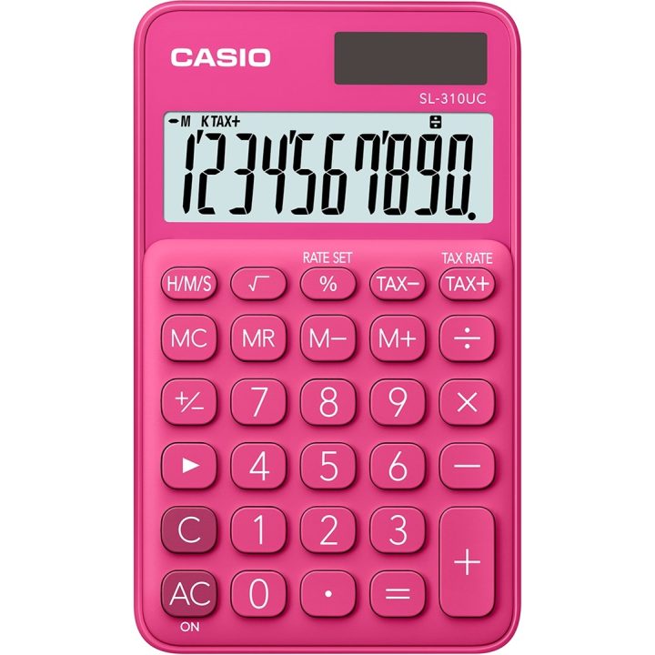 CASIO CALCULATOR POCKET SL-310UC-RD RED 10 DIGIT DISPLAY