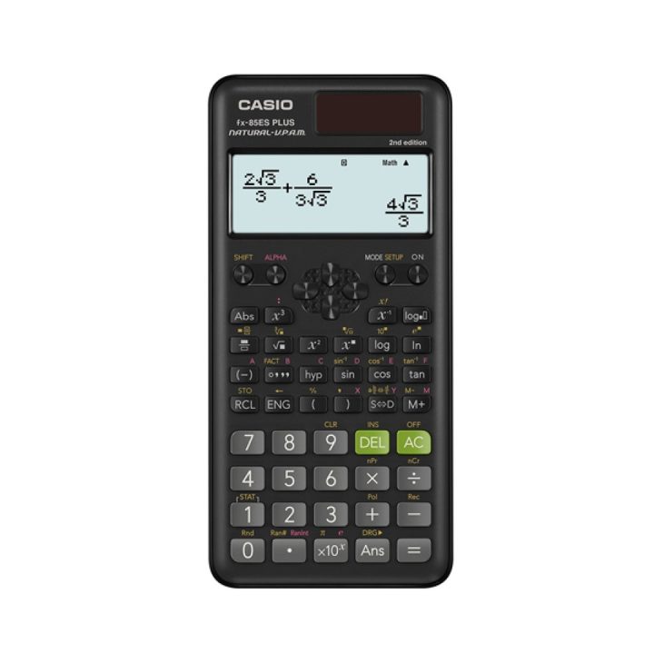 CASIO FX-85ESPLUS-2 B CALCULATOR SCIENTIFIC 252 FUNCTIONS 77X162MM CARDBOARD BOX BLACK
