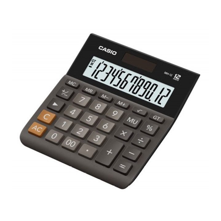 Casio MH-12BK-S 12-digit black office calculator