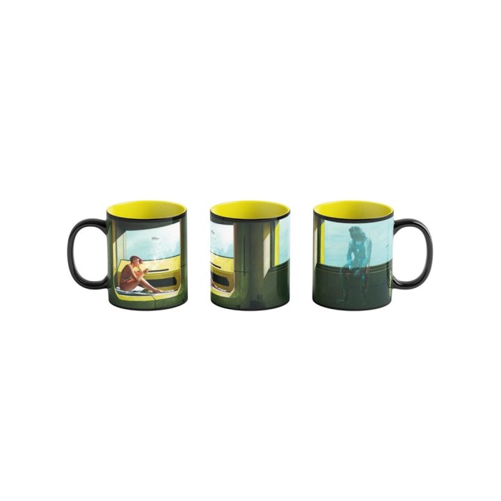Heat Reveal Mug Good Loot Cyberpunk 2077 Game Art Chronicles - V & Edward Hopper 450 ml Black Yellow