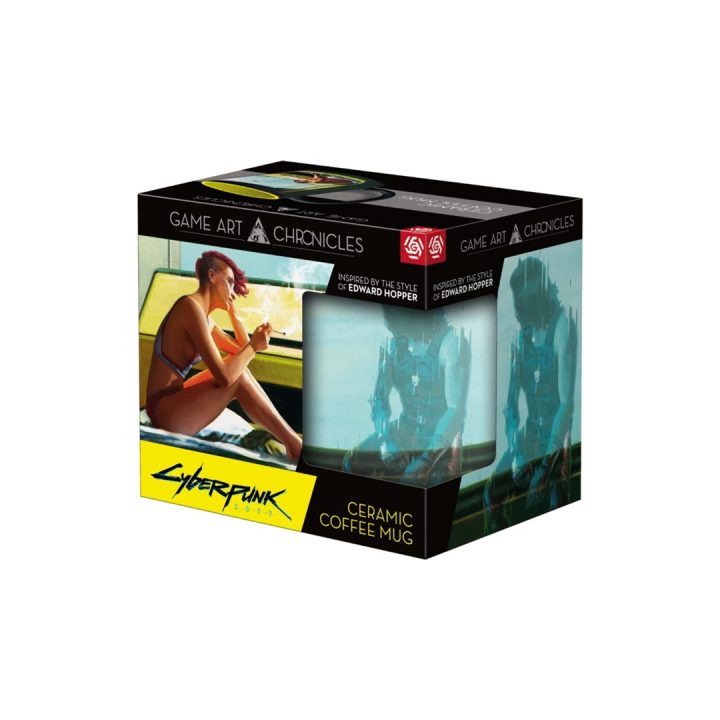 Heat Reveal Mug Good Loot Cyberpunk 2077 Game Art Chronicles - V & Edward Hopper 450 ml Black Yellow