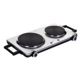 Clatronic DKP 3668 E Black Stainless steel Countertop Sealed plate 2 zone(s)