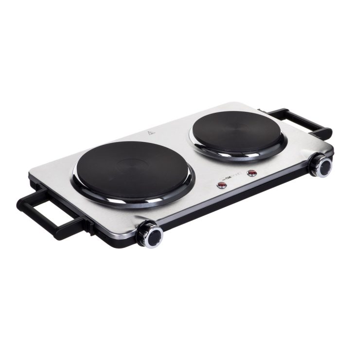 Clatronic DKP 3668 E Black Stainless steel Countertop Sealed plate 2 zone(s)