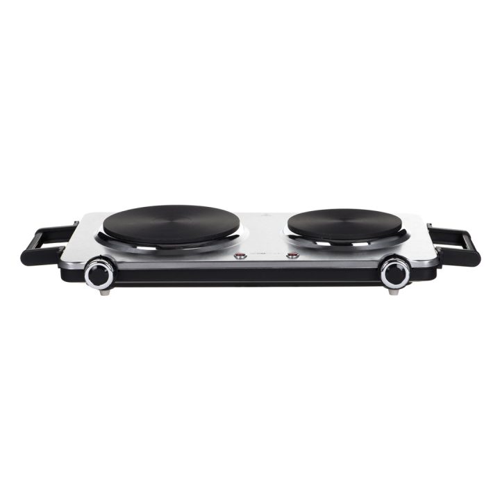 Clatronic DKP 3668 E Black Stainless steel Countertop Sealed plate 2 zone(s)