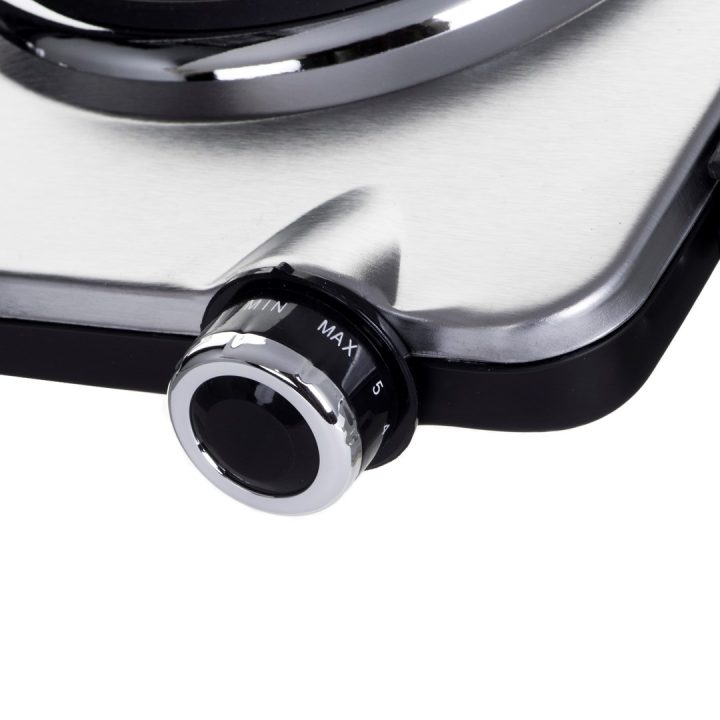 Clatronic DKP 3668 E Black Stainless steel Countertop Sealed plate 2 zone(s)