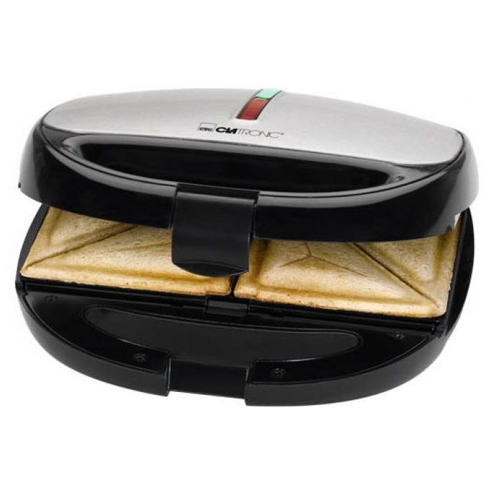 Clatronic ST/WA 3670 sandwich maker 800 W Black Stainless steel