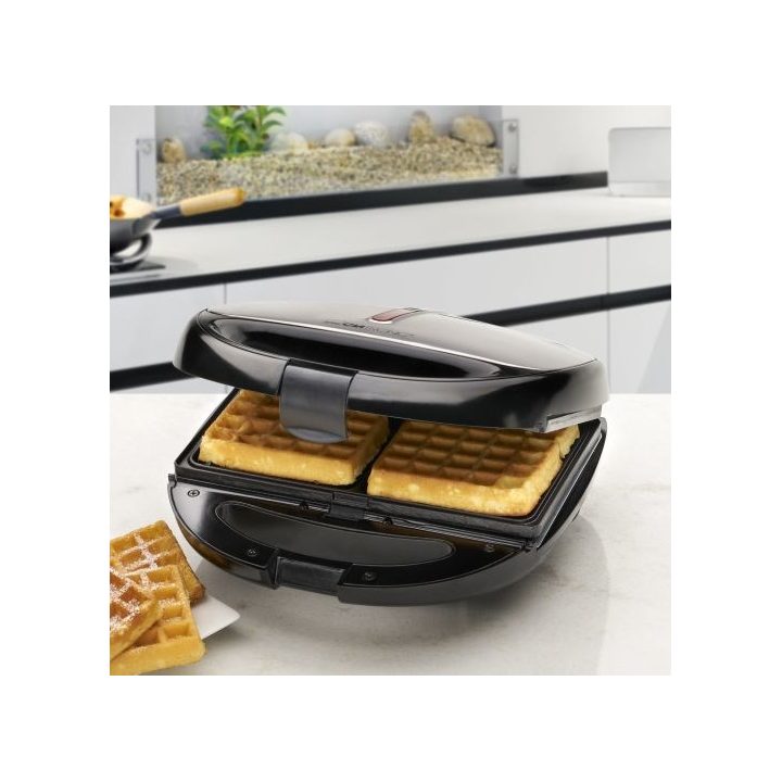 Clatronic ST/WA 3670 sandwich maker 800 W Black Stainless steel