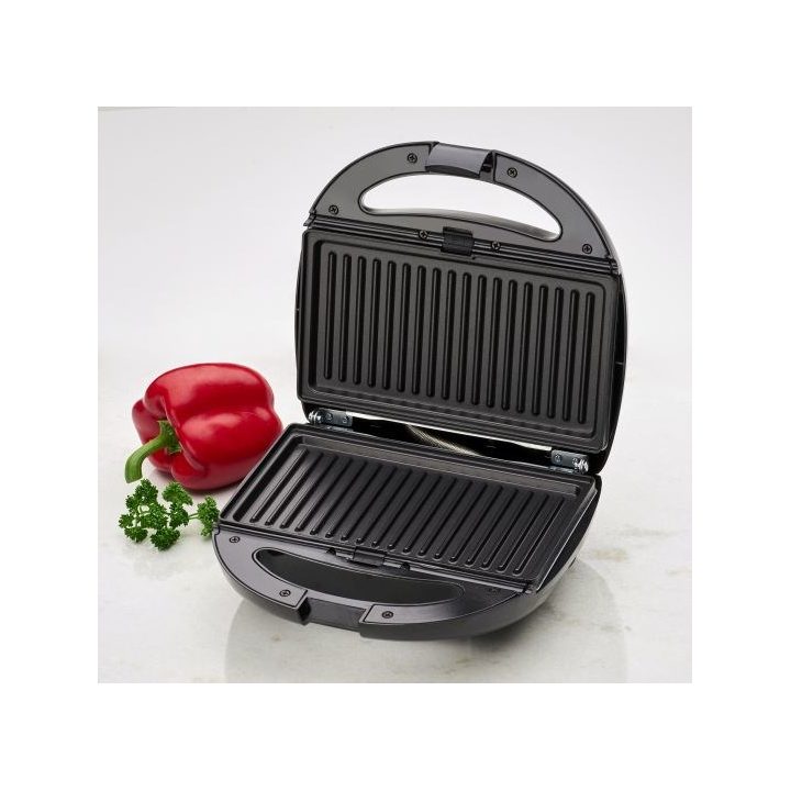 Clatronic ST/WA 3670 sandwich maker 800 W Black Stainless steel