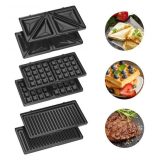 Clatronic ST/WA 3670 sandwich maker 800 W Black Stainless steel