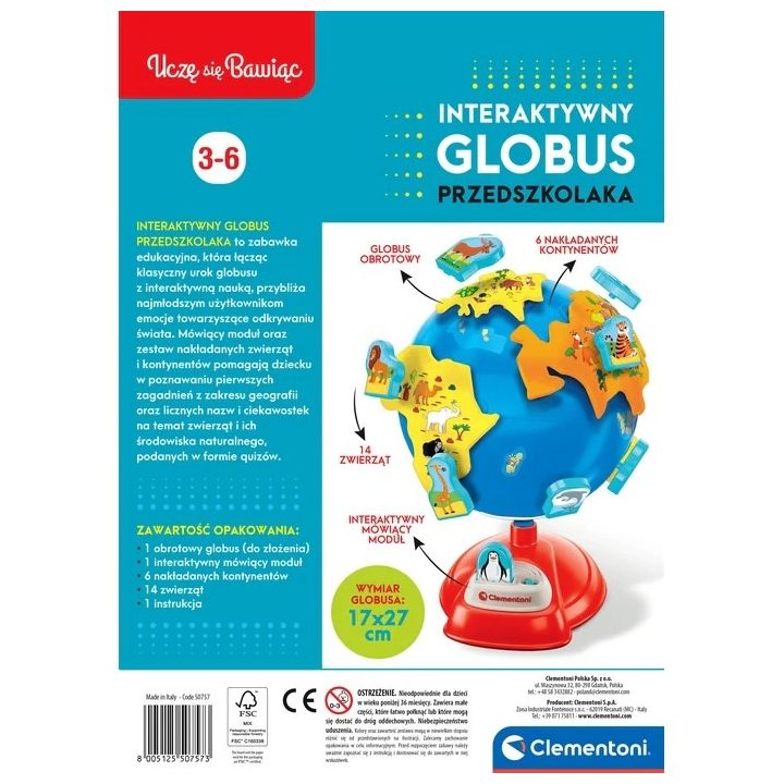 Clementoni Set – Interactive Globe for Preschoolers