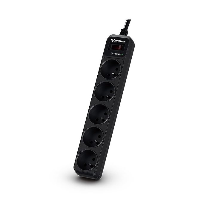 CyberPower Tracer III B0520SC0-FR surge protector Black 5 AC outlet(s) 200 - 250 V 1.8 m