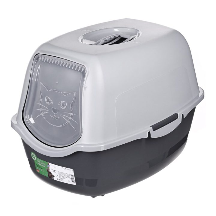 DIAMENTIQ BAYA light grey/dark grey - cat litter box - 55 5 x 40 x 38 7 cm
