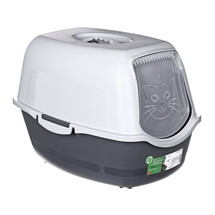 DIAMENTIQ BAYA light grey/dark grey - cat litter box - 55 5 x 40 x 38 7 cm
