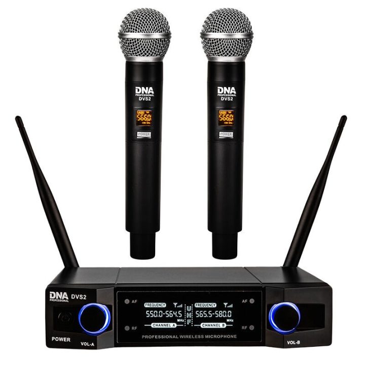 DNA Professional DVS2 - wireless microphone 2 handheld transmitters + base unit (560–590 MHz)