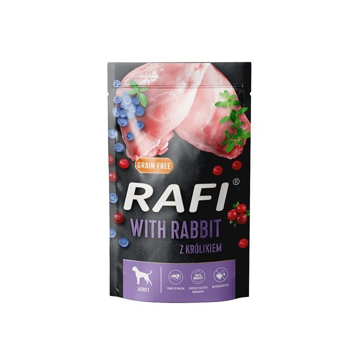 DOLINA NOTECI Rafi Rabbit blueberry cranberry - wet dog food - 500g