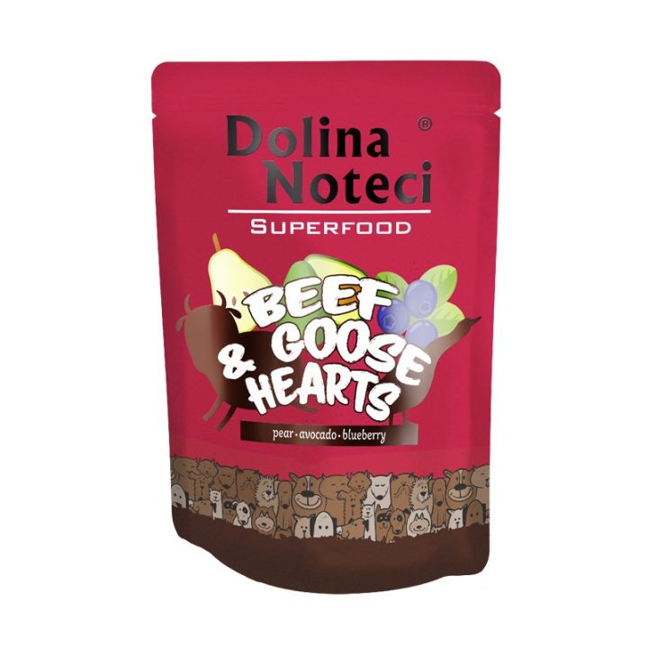 DOLINA NOTECI Superfood Beef and goose hearts - wet dog food - 300g